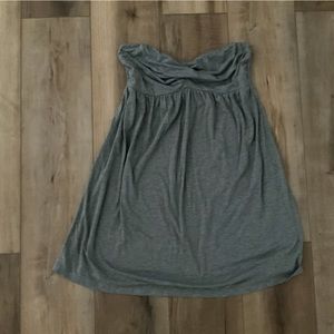 Gray strapless dress